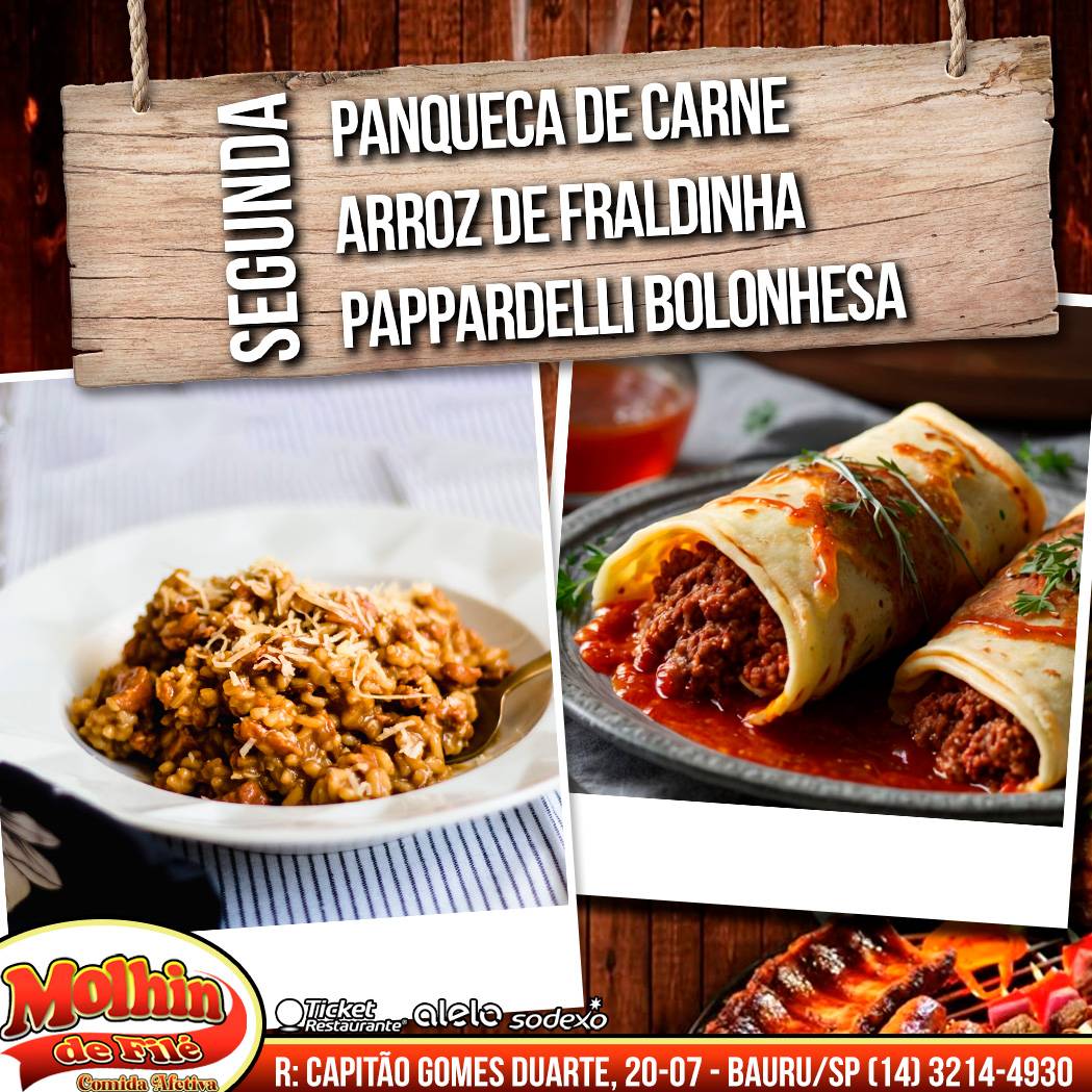 Restaurante Molhin de Filé cardápio
