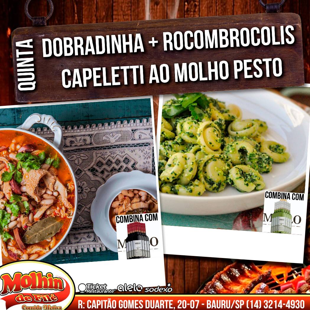 Restaurante Molhin de Filé cardápio