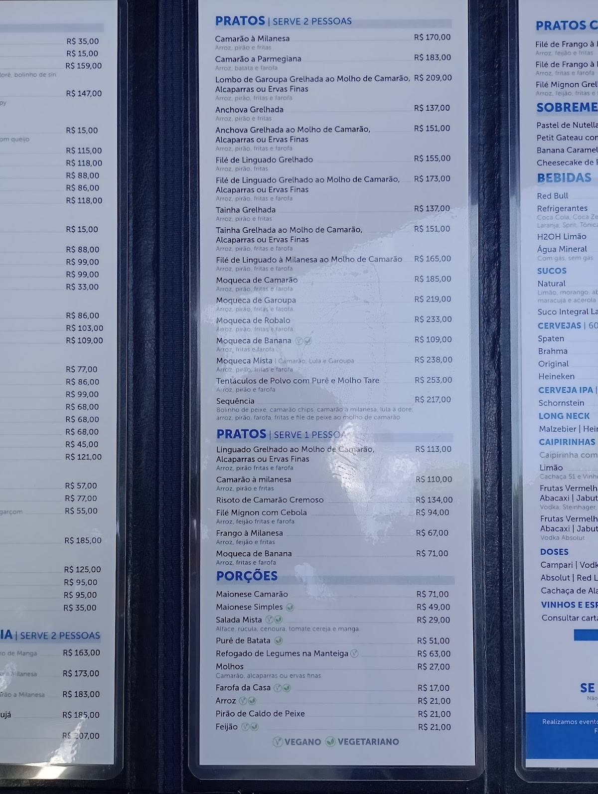 Restaurante Paraíso da Néia cardápio