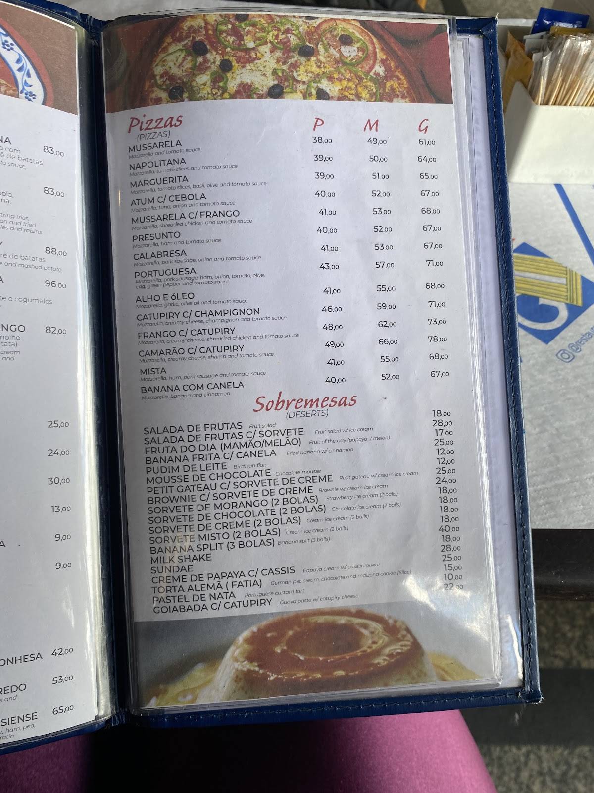 Restaurante e Bar Garota da Urca cardápio