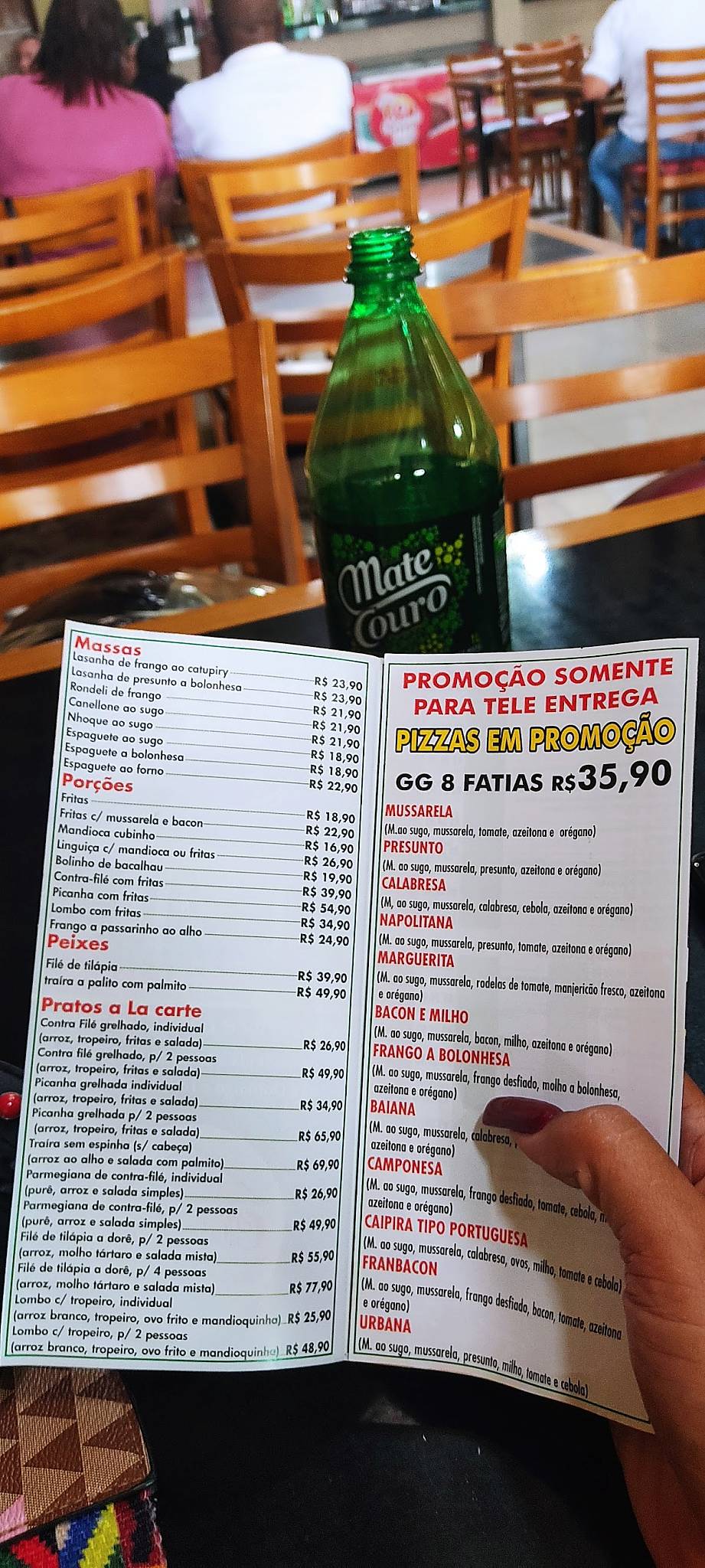 Chalé Lima cardápio