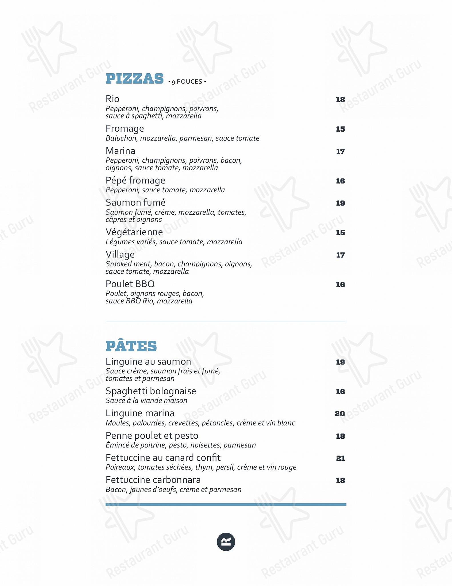 Menu pour Resto Rio - Menu bar