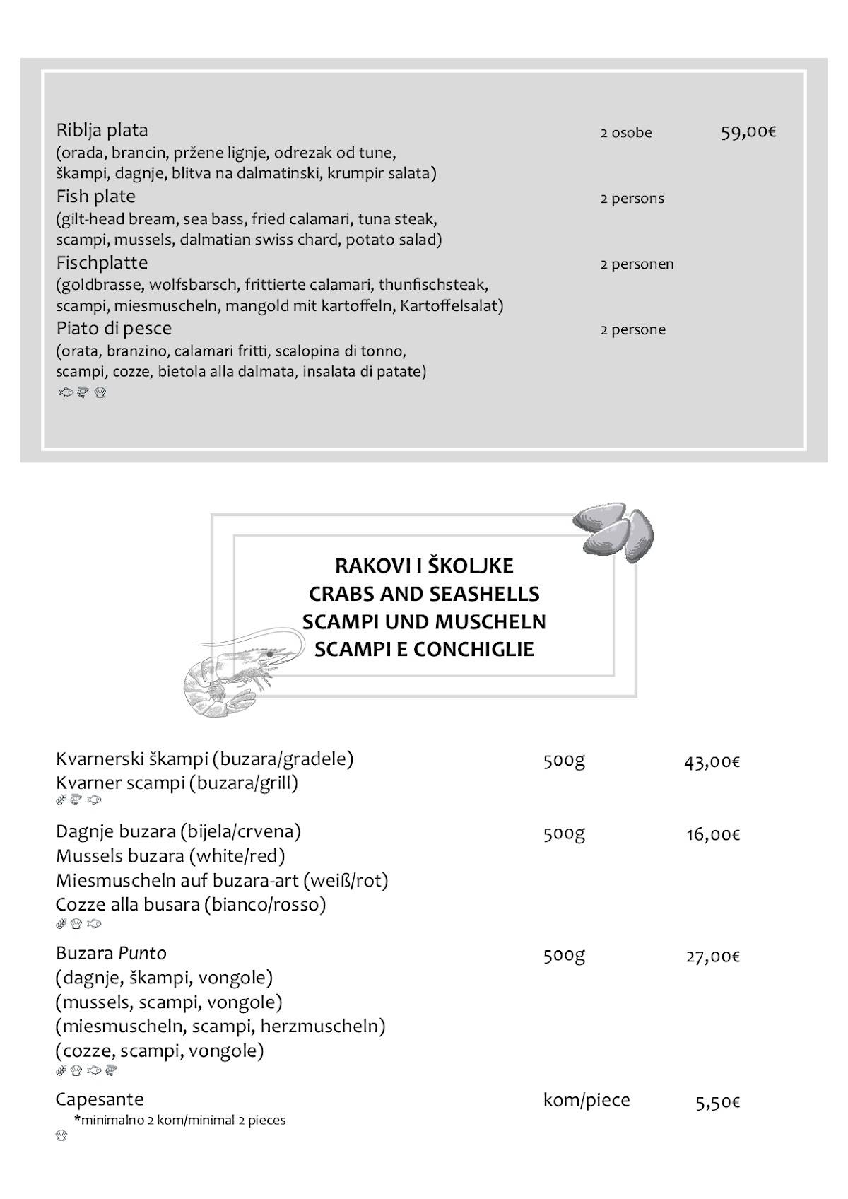 Menu di Restoran Punto 