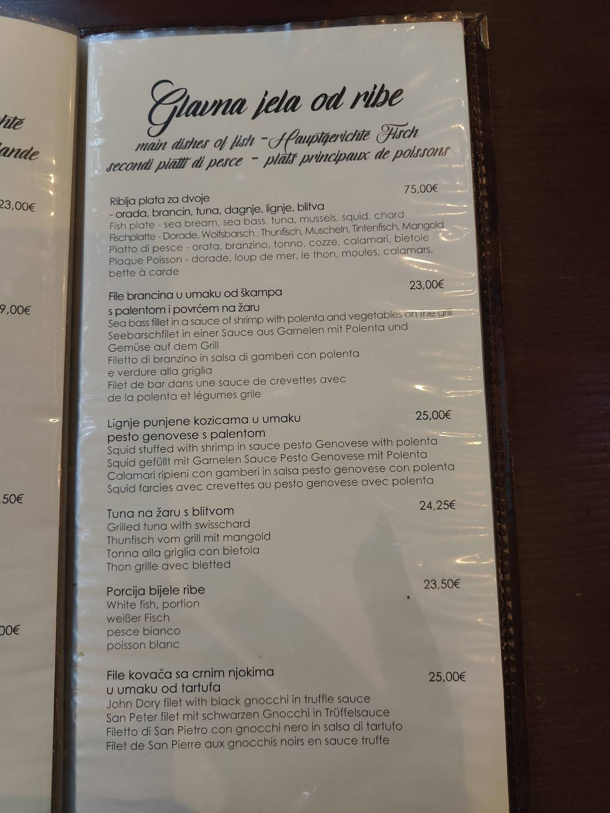Menu di Restoran Konoba Martinac 