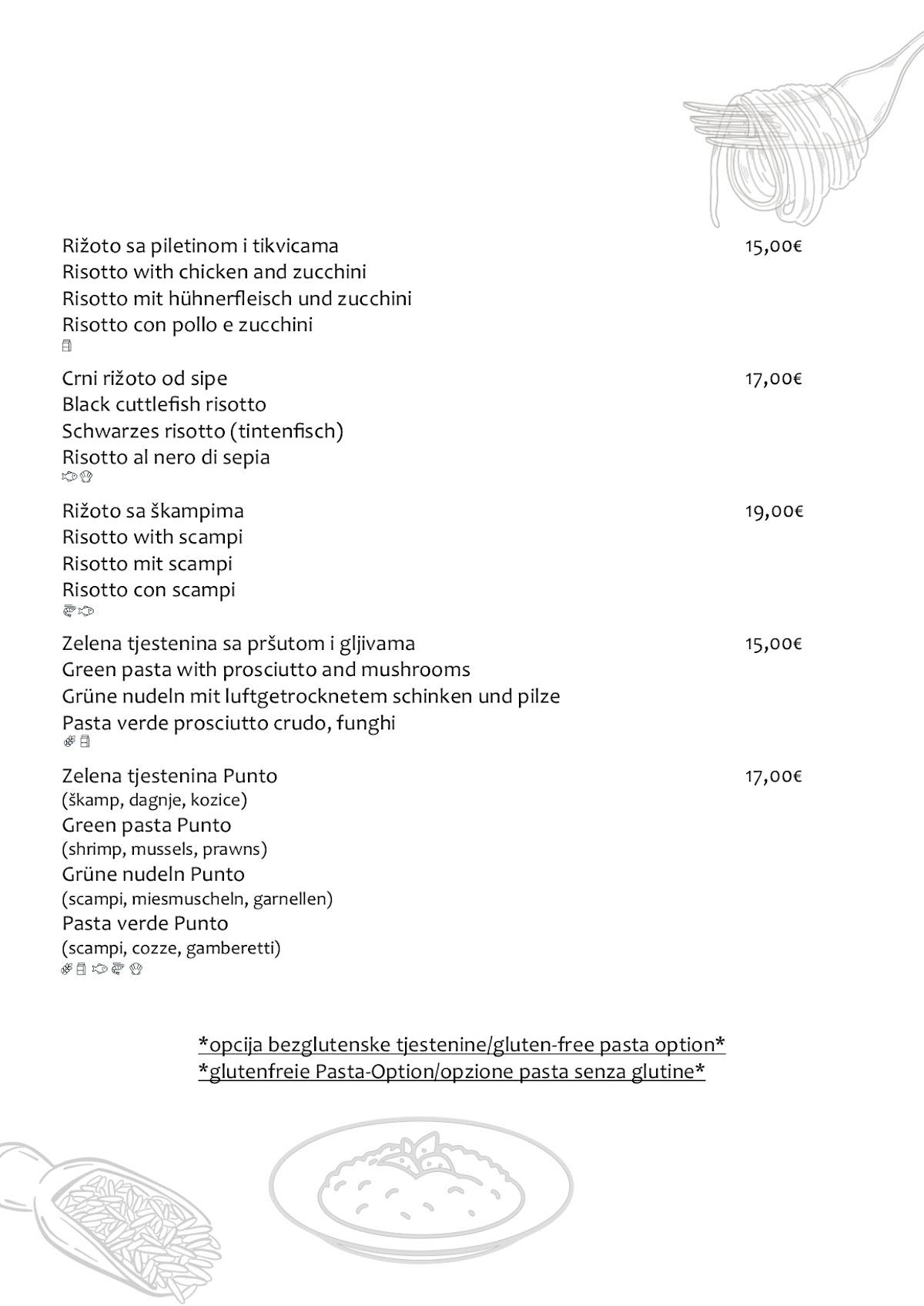 Menu di Restoran Punto 