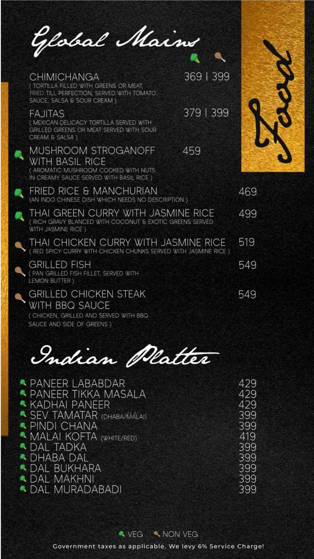 Retreat Drink N Dine menu