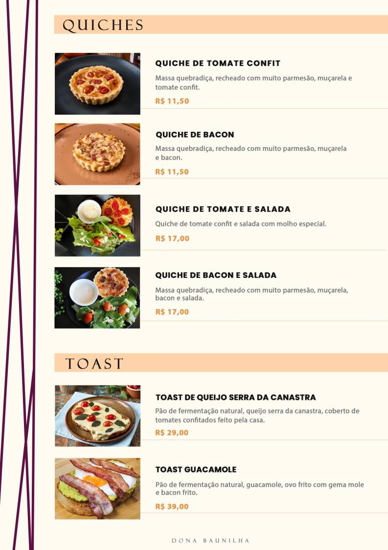 Dona Baunilha Doceria e Salgados - Ribeirão Preto cardápio