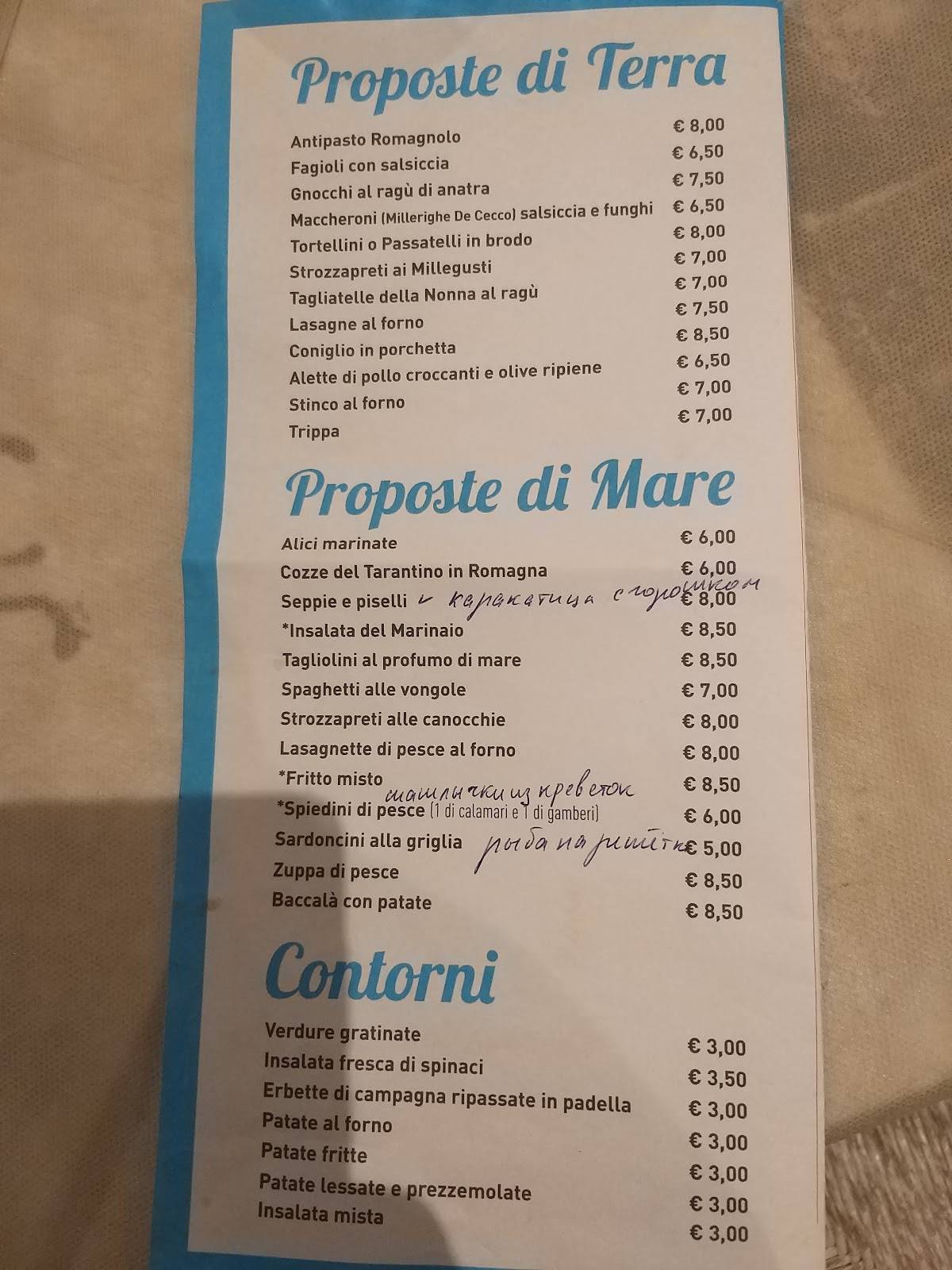 Menu di Molo13 