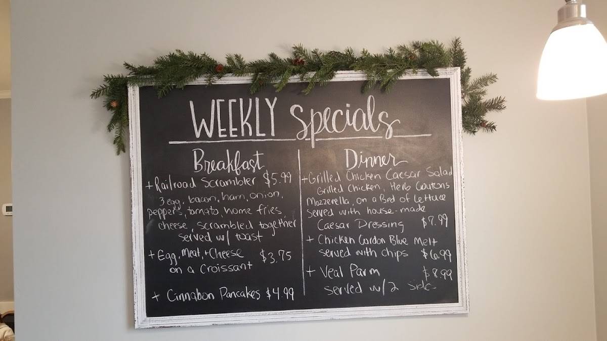 Menu at Richland Railroad Diner restaurant, Richland