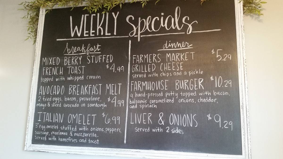 Menu at Richland Railroad Diner restaurant, Richland