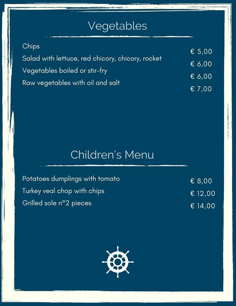 Menu di Lo Squero 