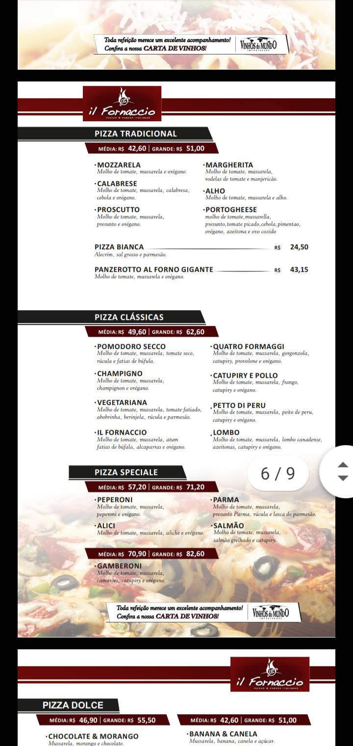 Il Fornaccio cardápio