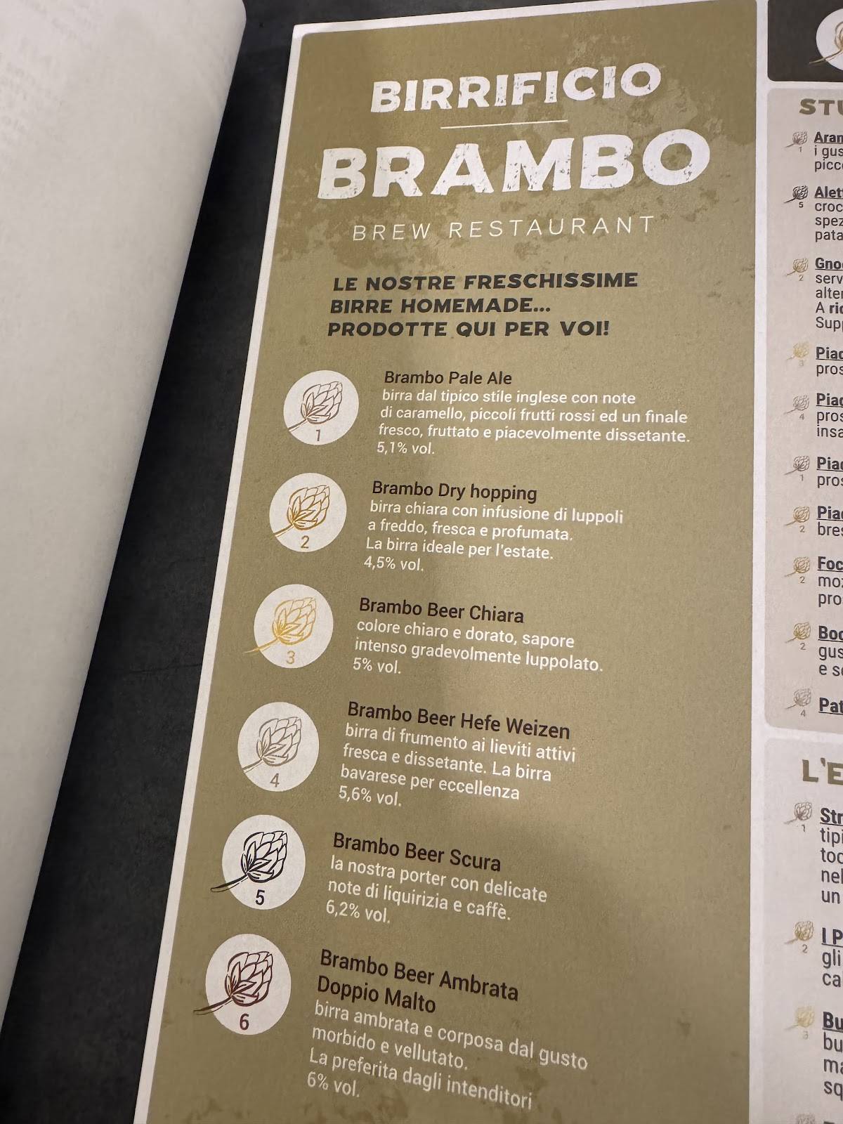 Menu di Ristorante Birreria Brambo 