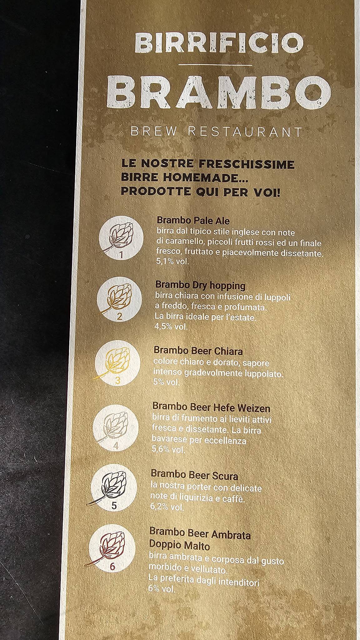 Menu di Ristorante Birreria Brambo 