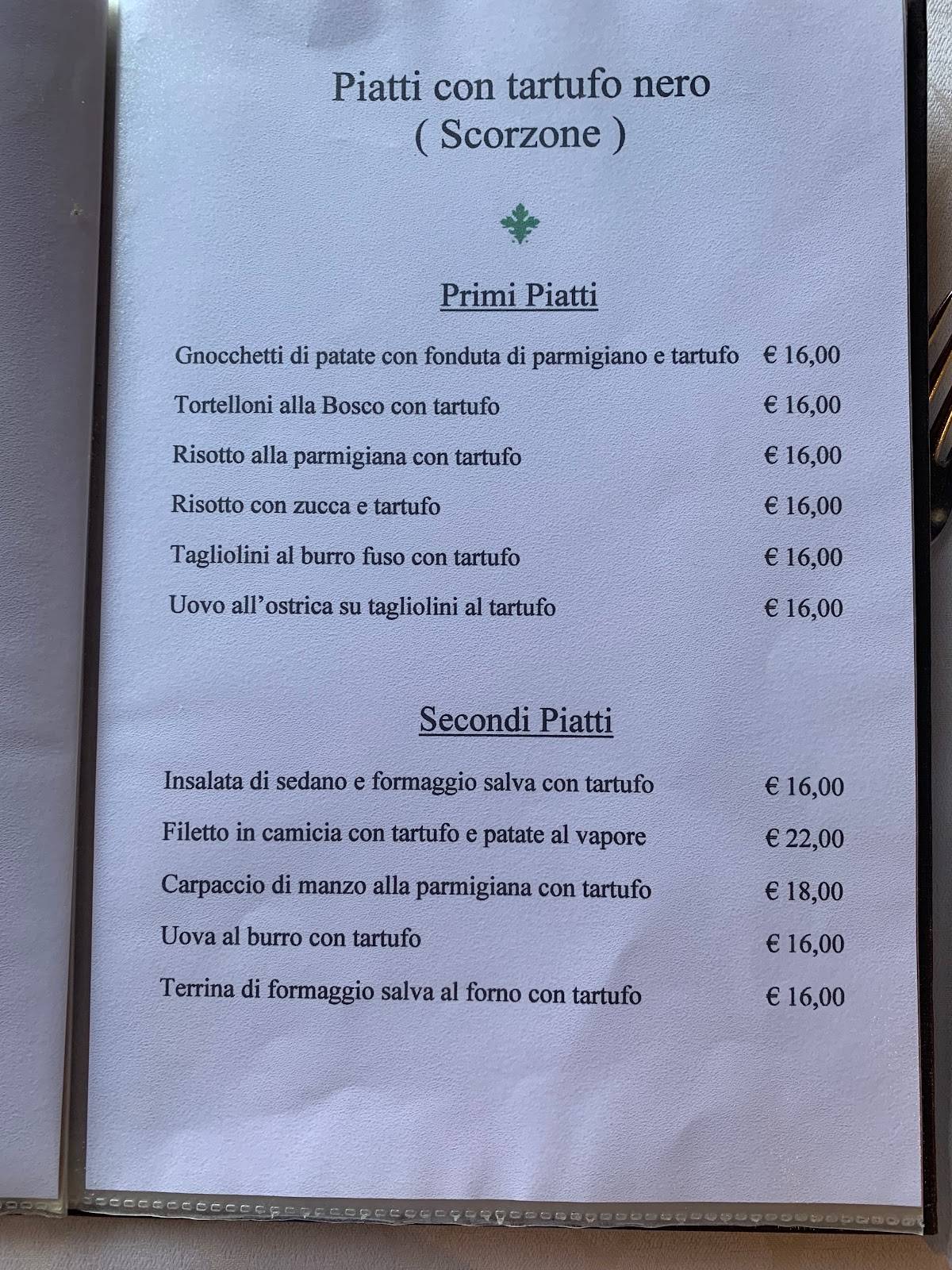 Menu di Ristorante Bosco 