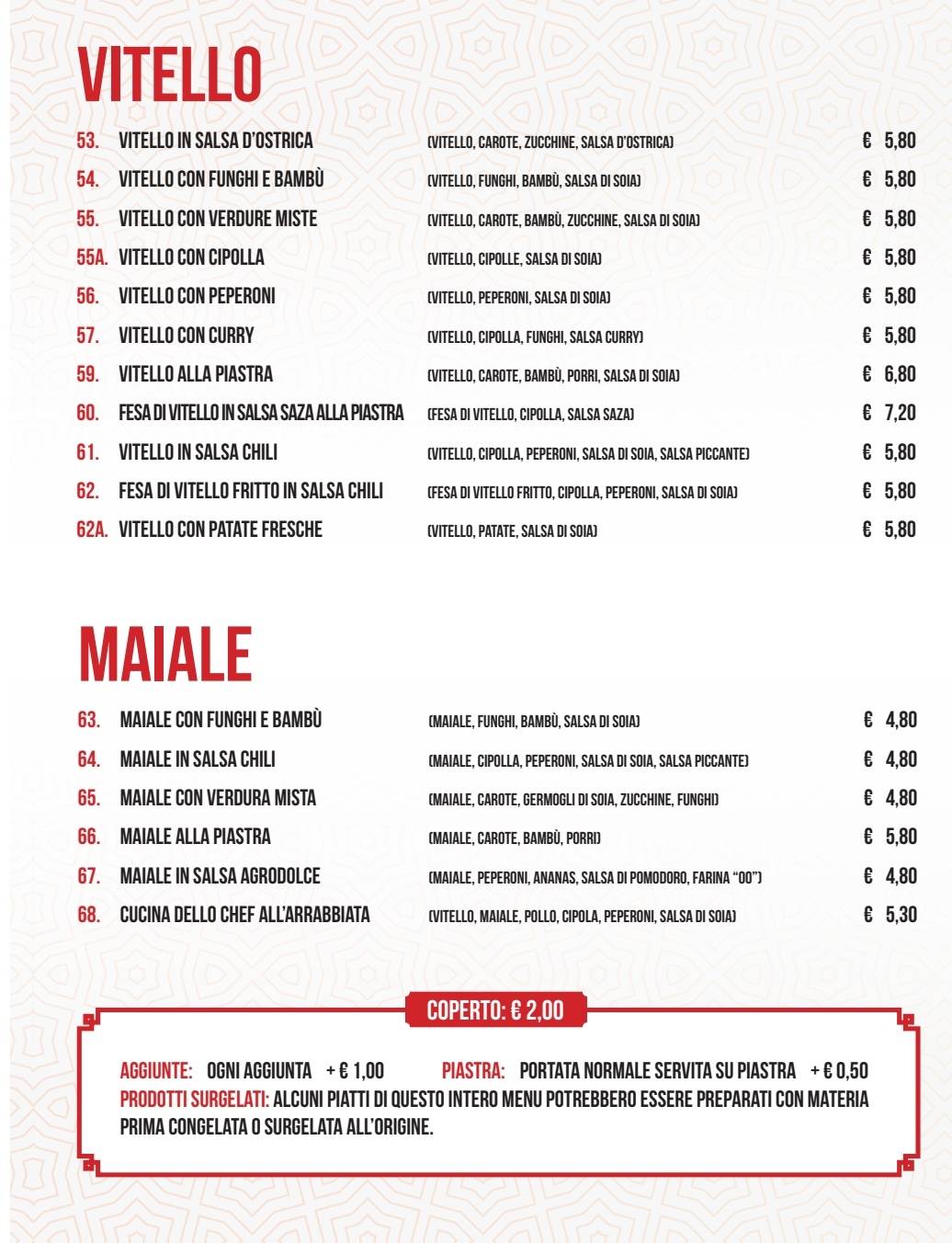 Menu di Ristorante cinese ASIA 