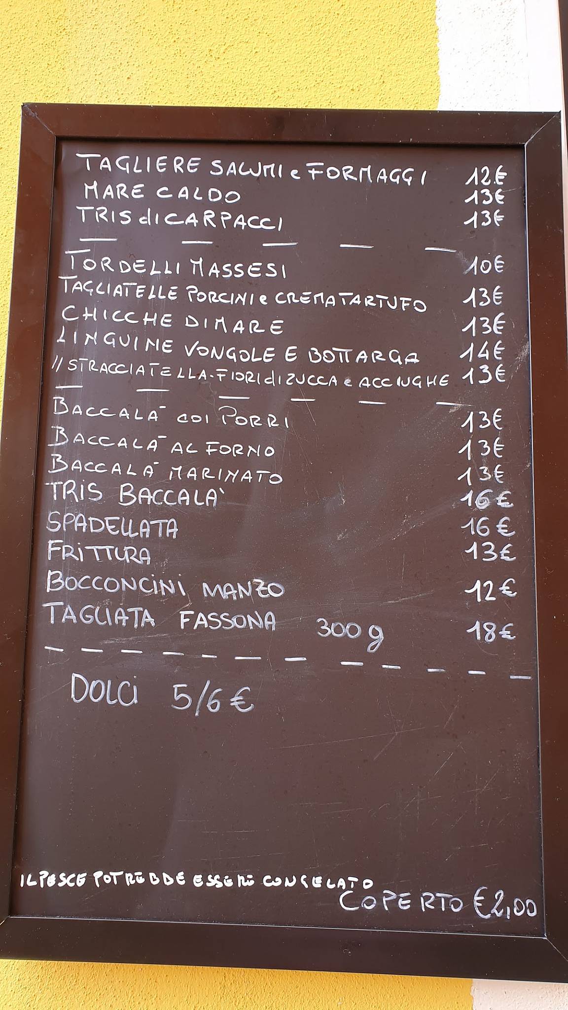 Menu di Ristorante Civico 1 