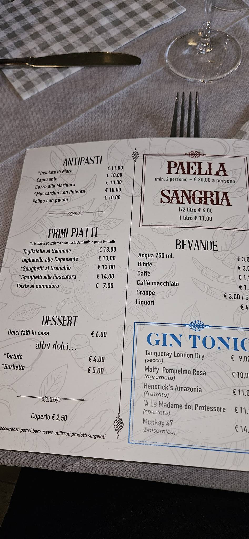 Menu di Ristorante Da Ismaele - Specialità Paella di Pesce 