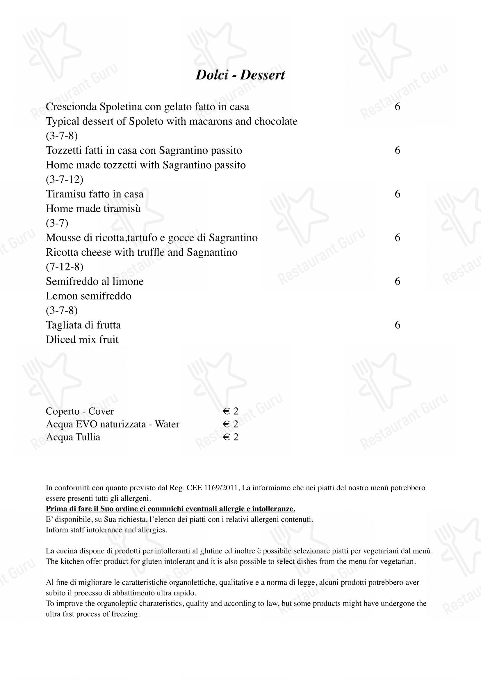 Menu bar per Ristorante Del Mercato ristorante