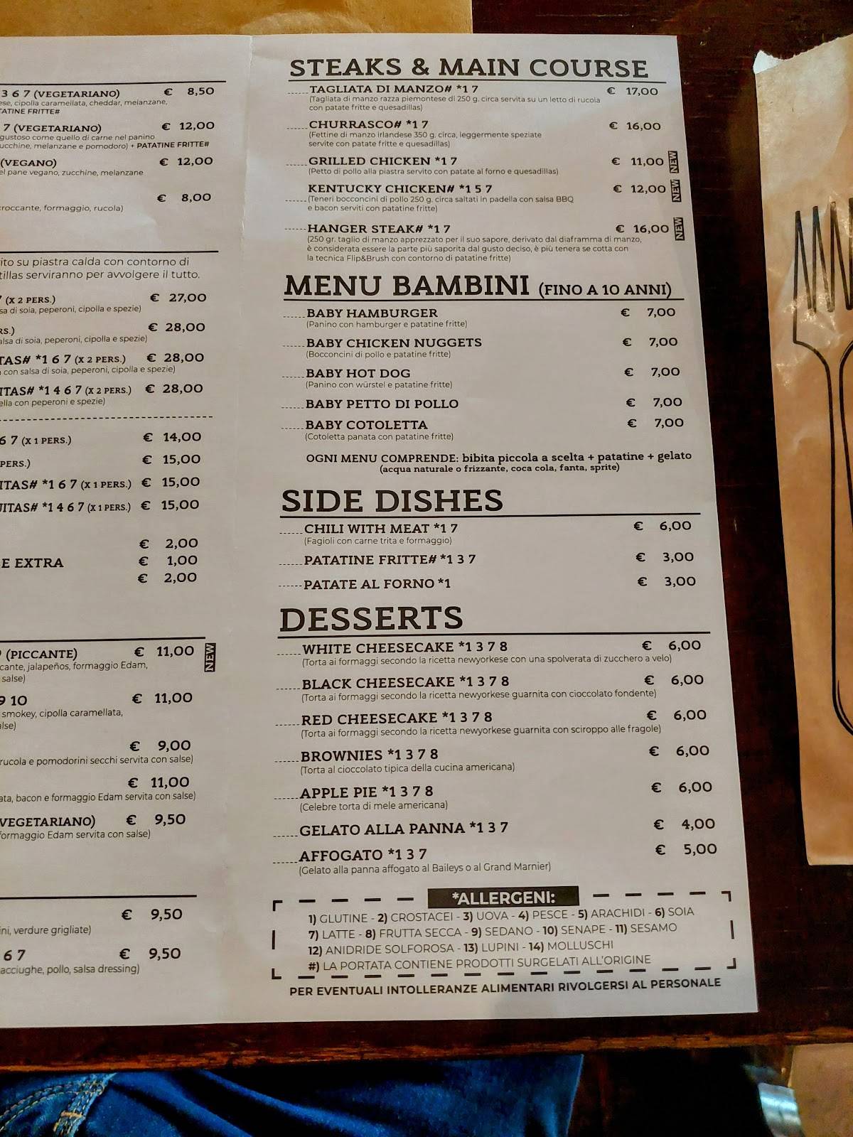 Menu di Ristorante Diablo Steak House 