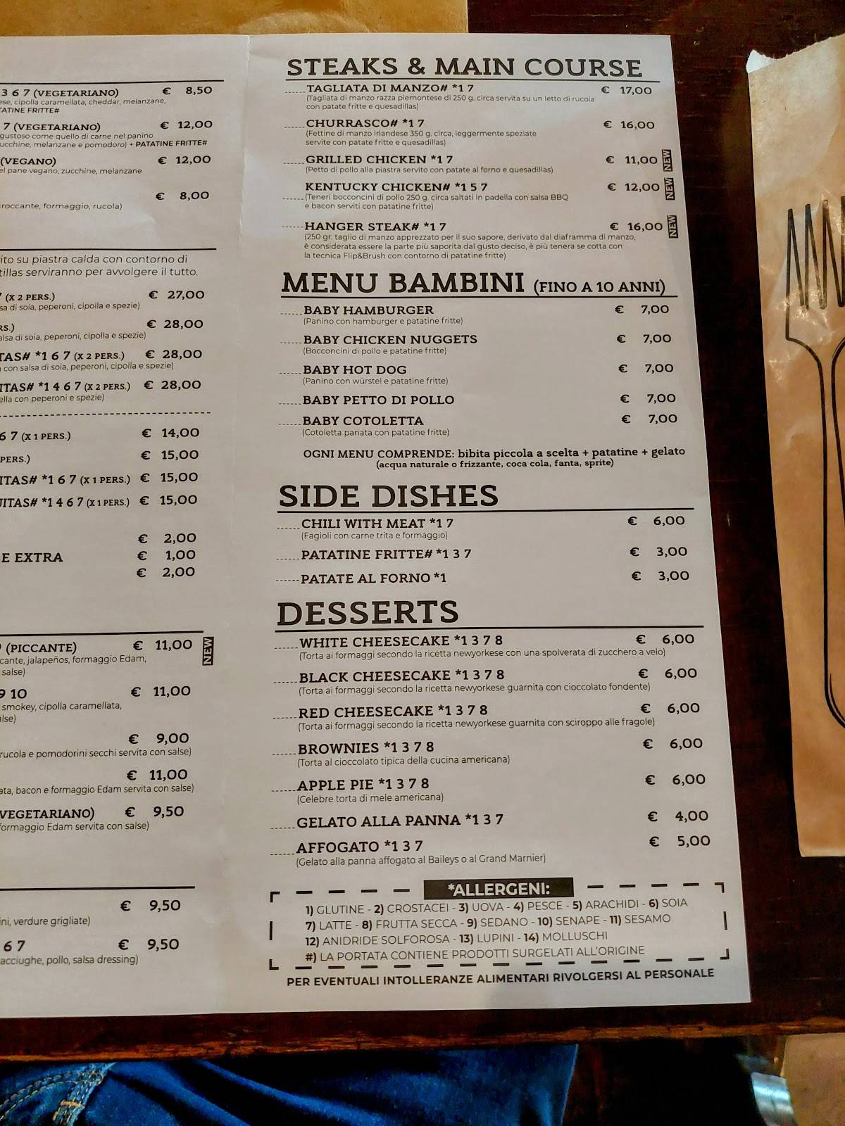 Menu di Ristorante Diablo Steak House 