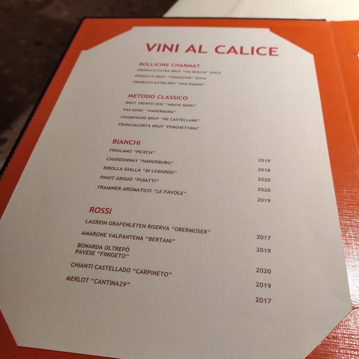 Menu di Ristorante Enoteca Cà Naonis 