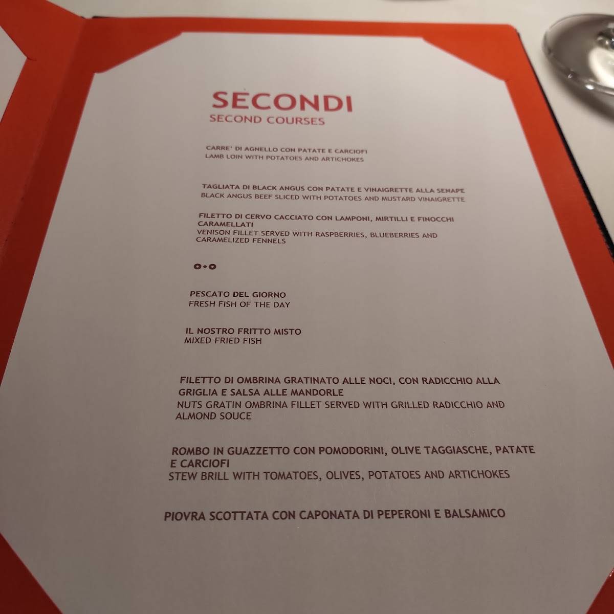 Menu di Ristorante Enoteca Cà Naonis 