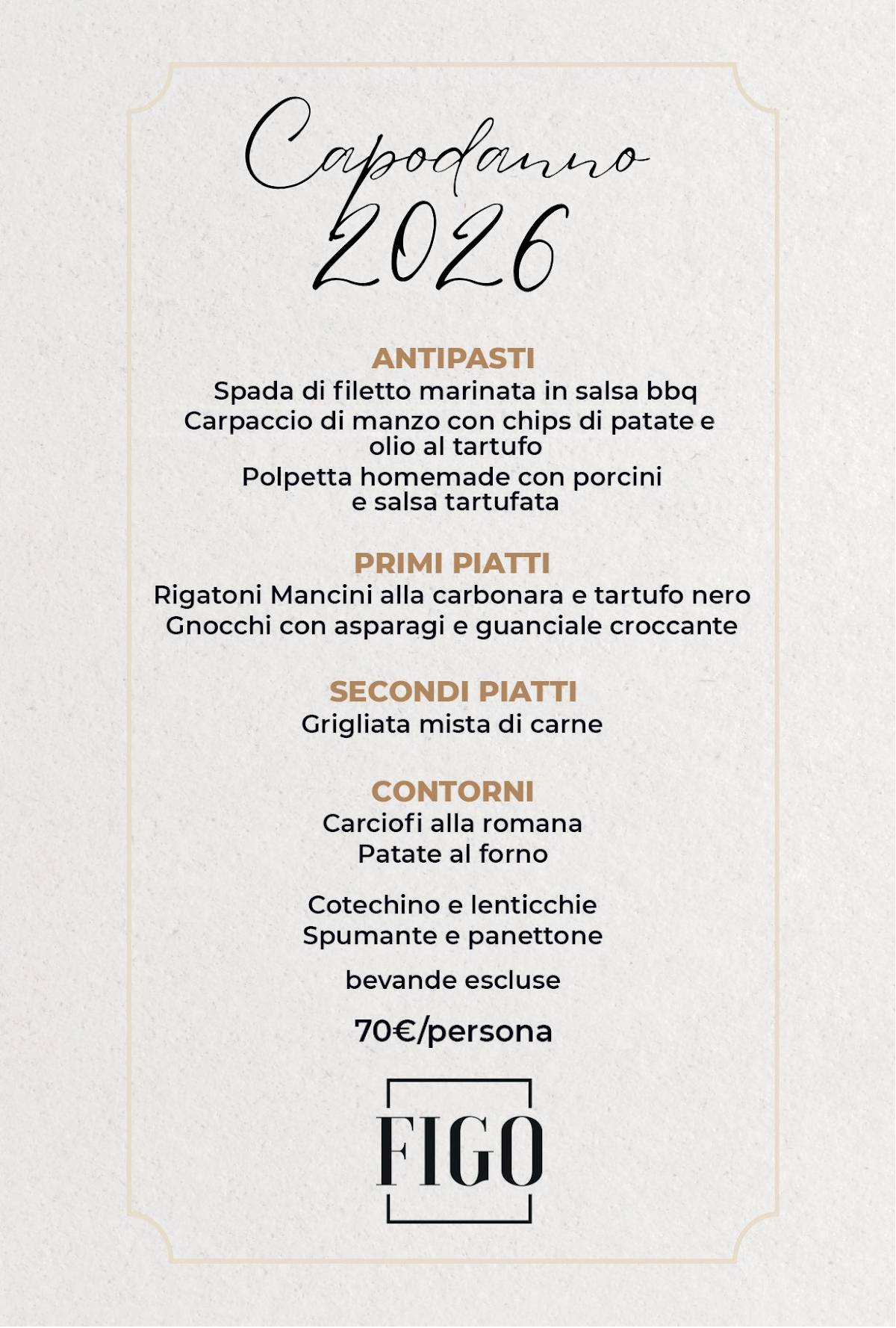 Menu di Ristorante Figo Nomentana 