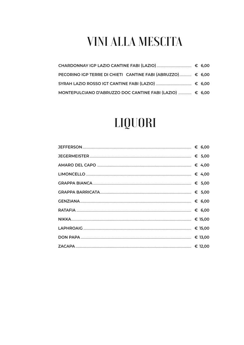 Menu di Ristorante Figo Nomentana 