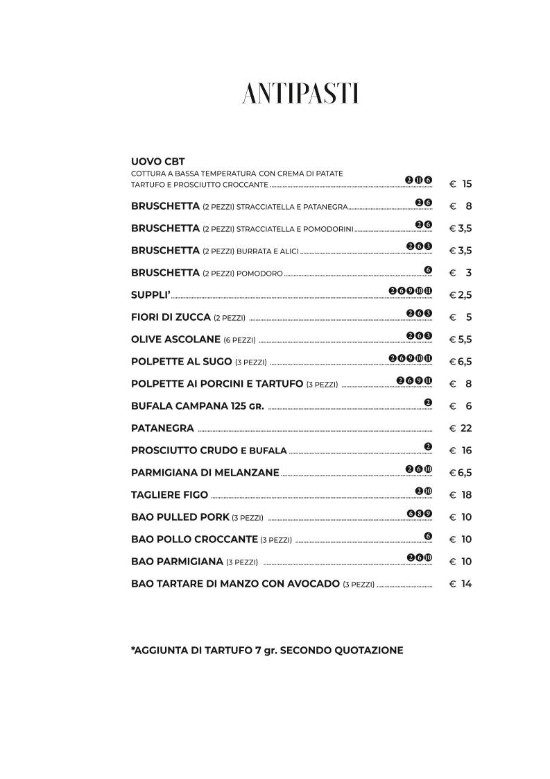 Menu di Ristorante Figo Nomentana 