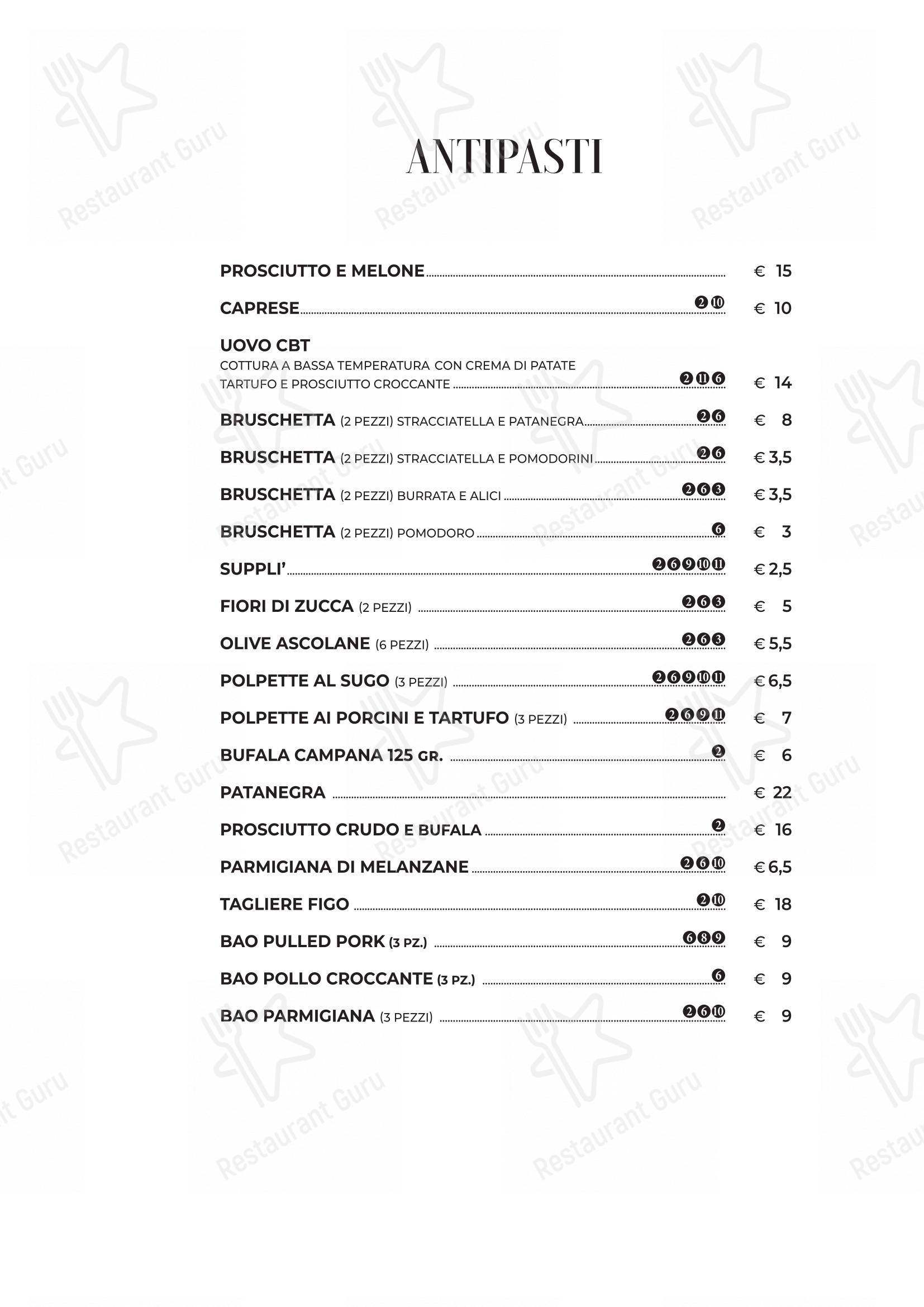 Menu per Ristorante Figo Nomentana in Roma