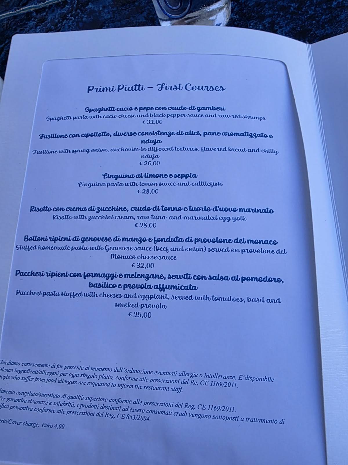 Menu di Ristorante Franchino 