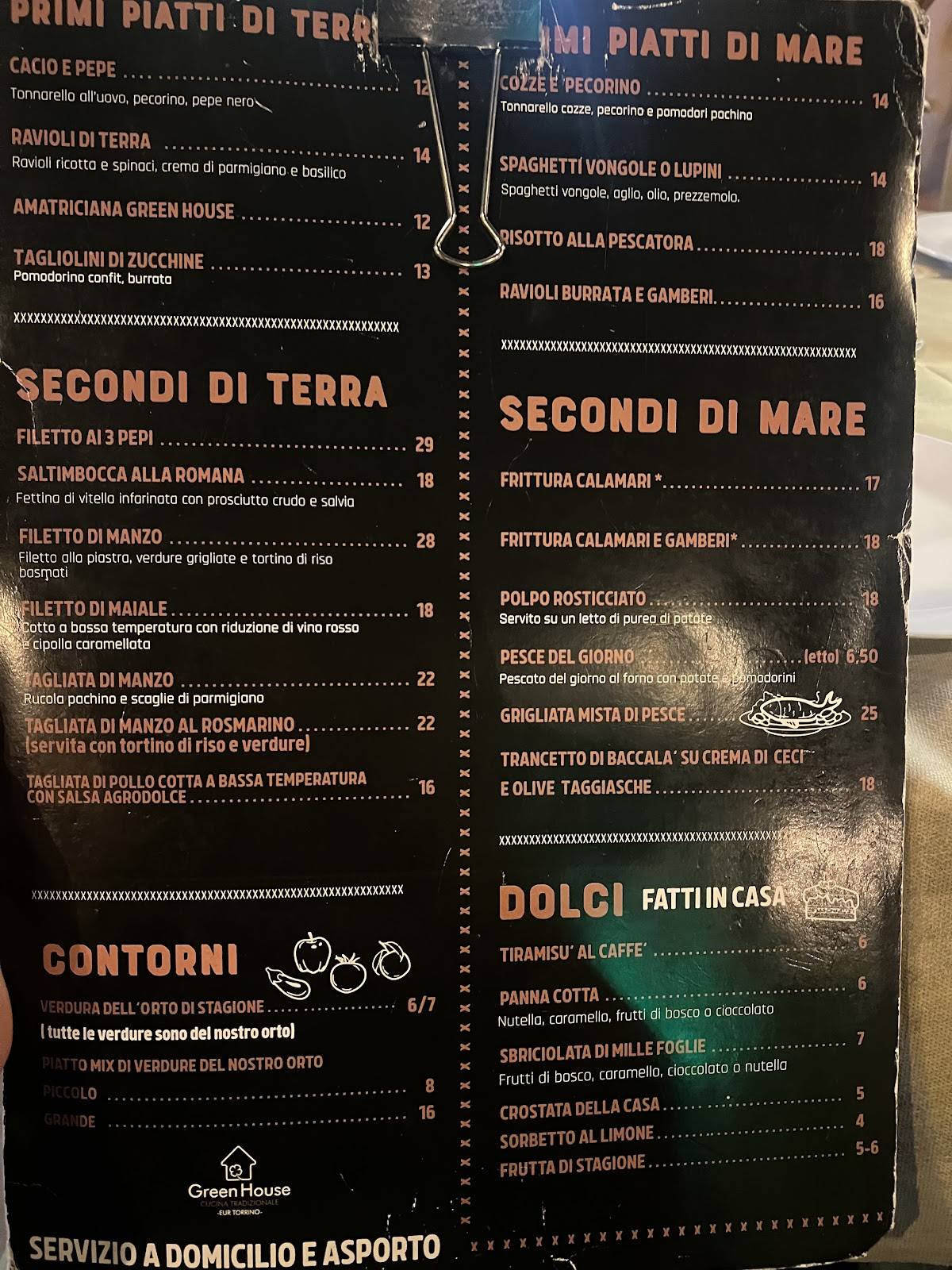 Menu di GreenHouse 