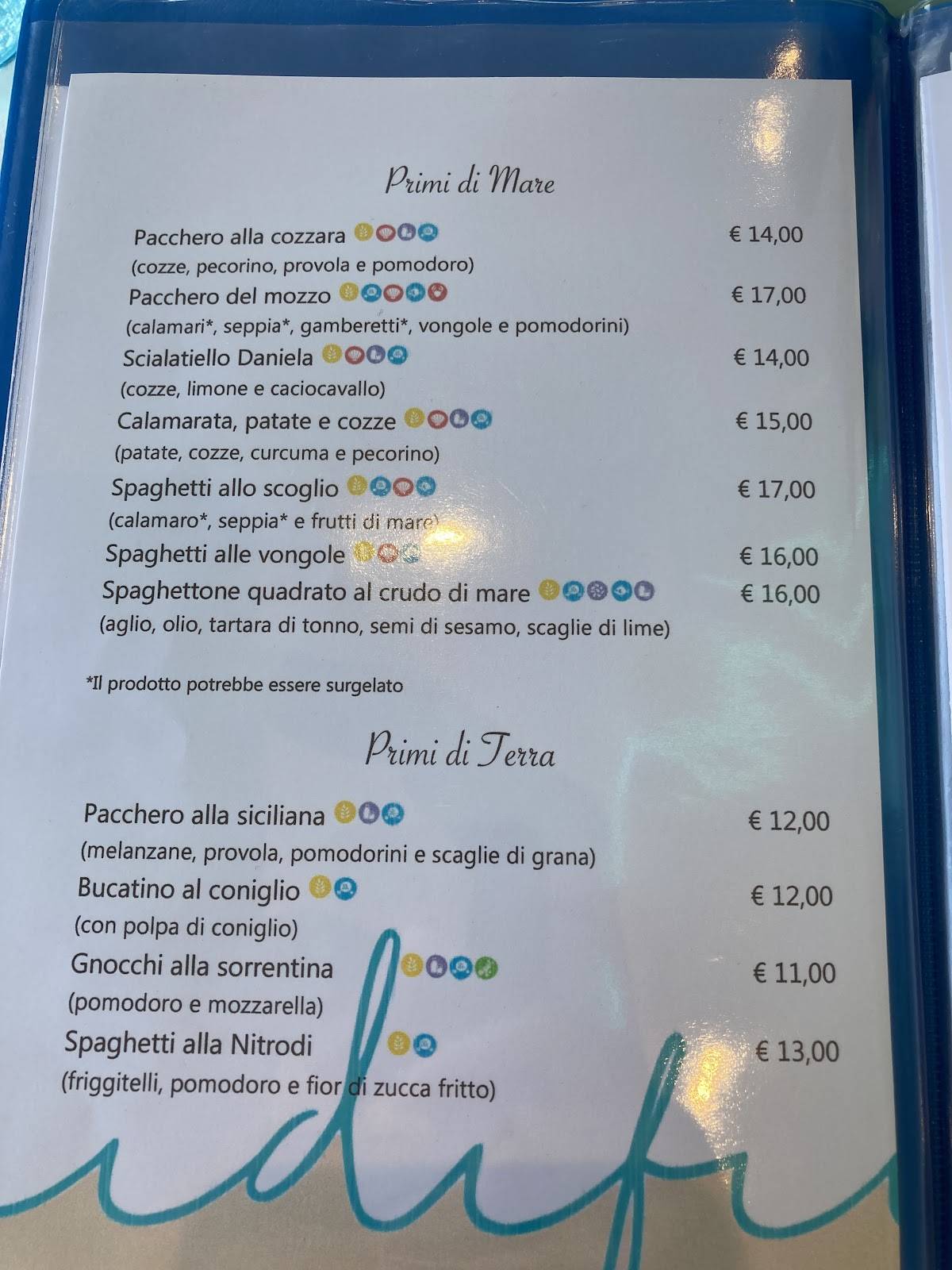 Menu di Ristorante "IL FARO" 