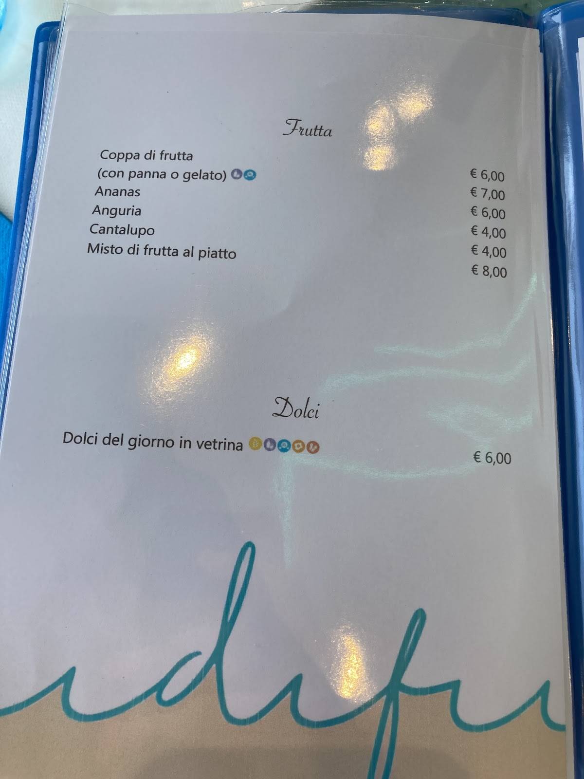 Menu di Ristorante "IL FARO" 