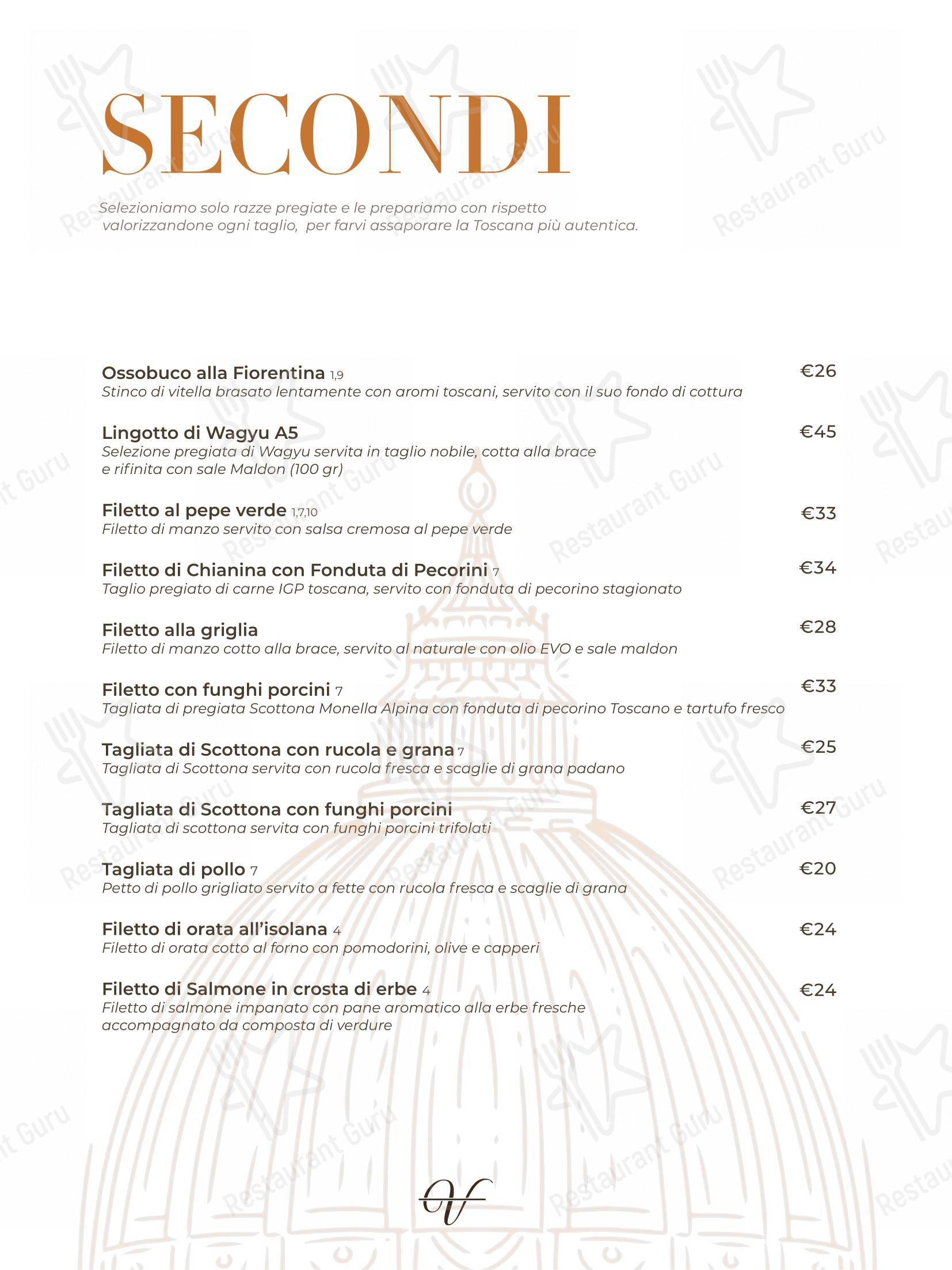 Menu per Ristorante IL VOLO Steakhouse in Firenze