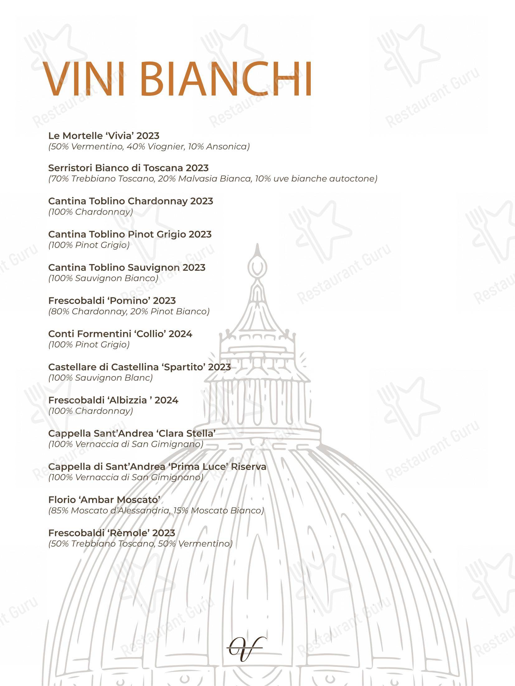 Menu bar per Ristorante IL VOLO Steakhouse in Firenze