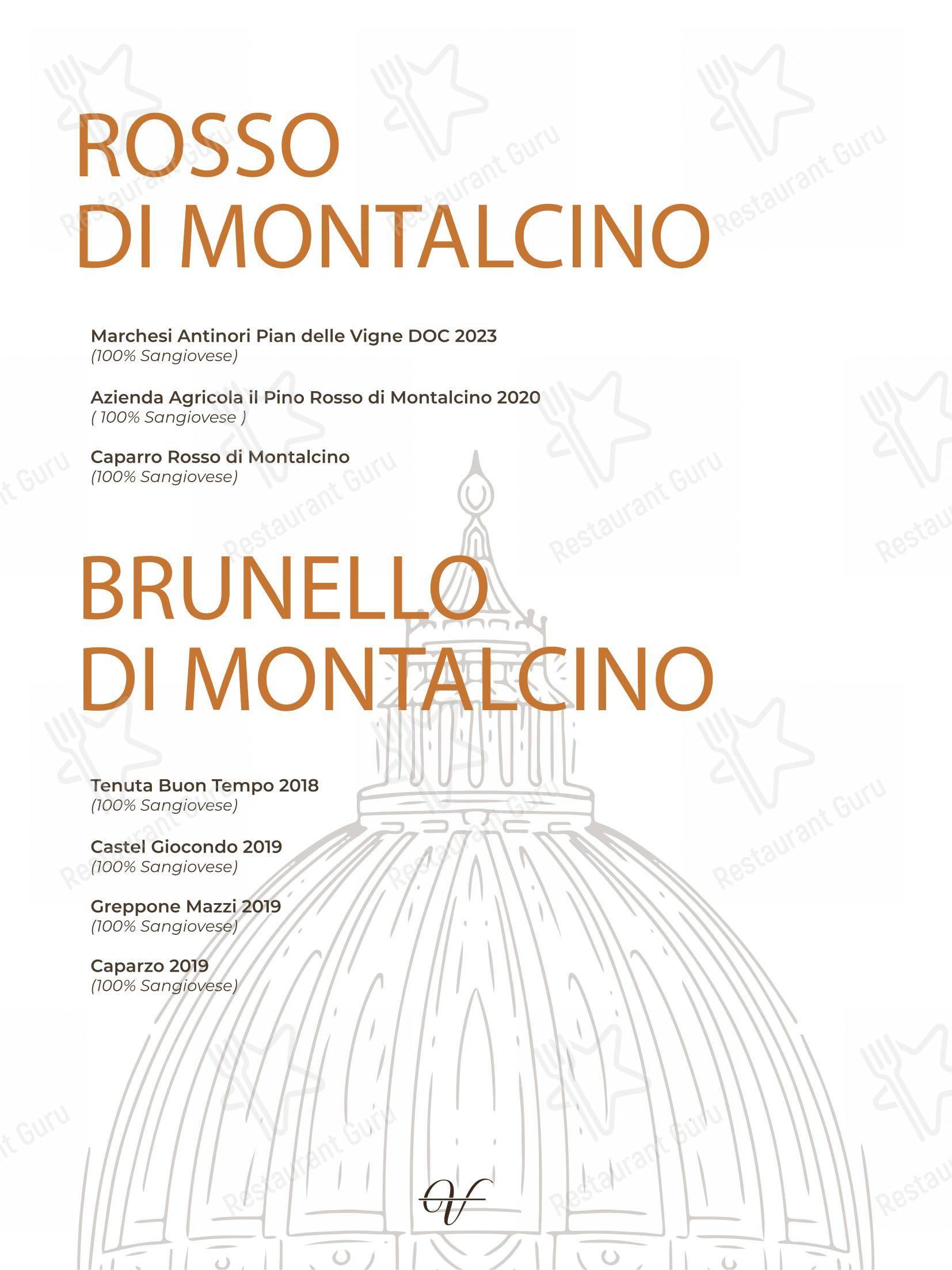 Menu bar per Ristorante IL VOLO Steakhouse ristorante