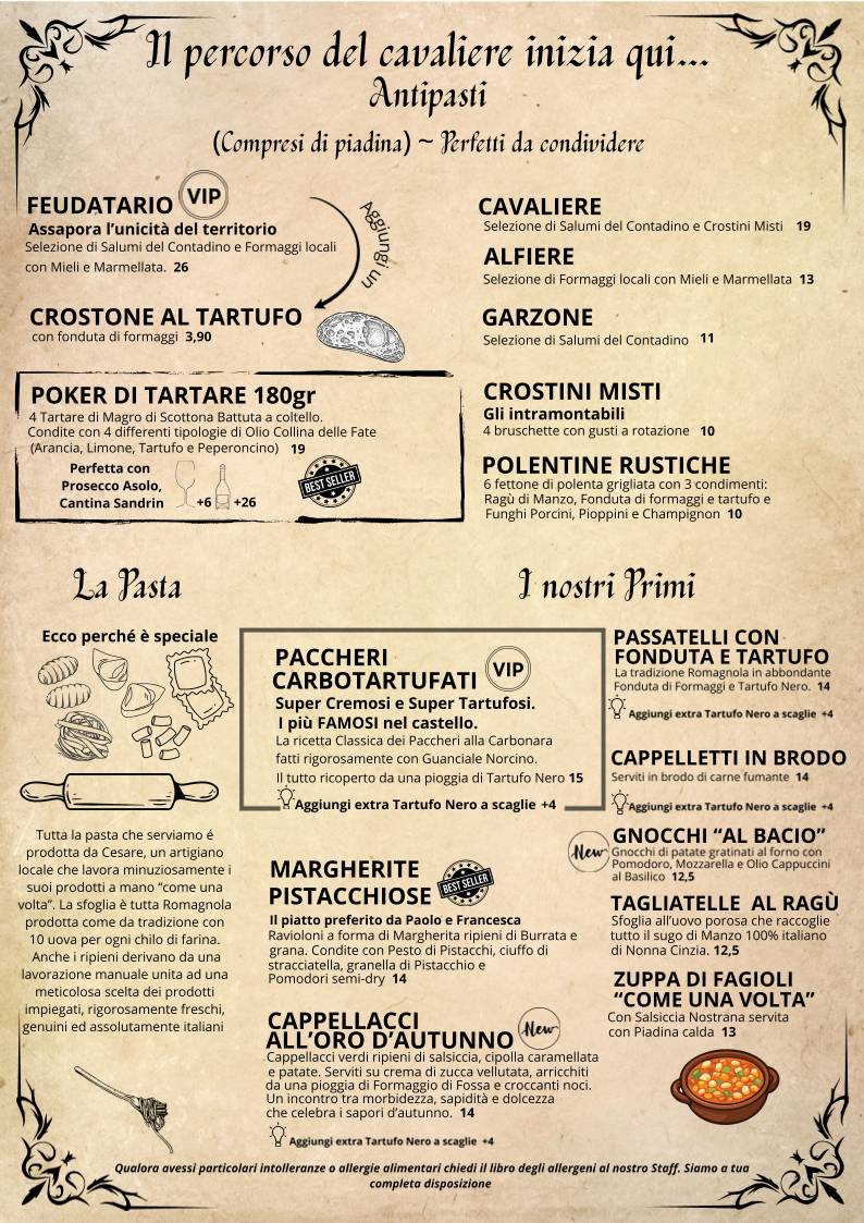 Menu di Ristorante Il Bacio 