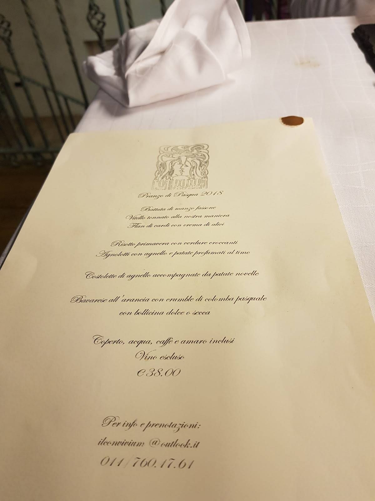 Menu di Ristorante Il Convivium 