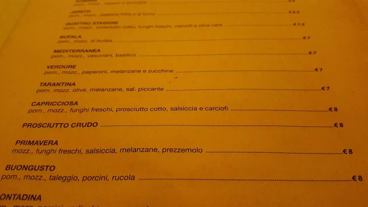Menu di Ristorante Il Fienile 