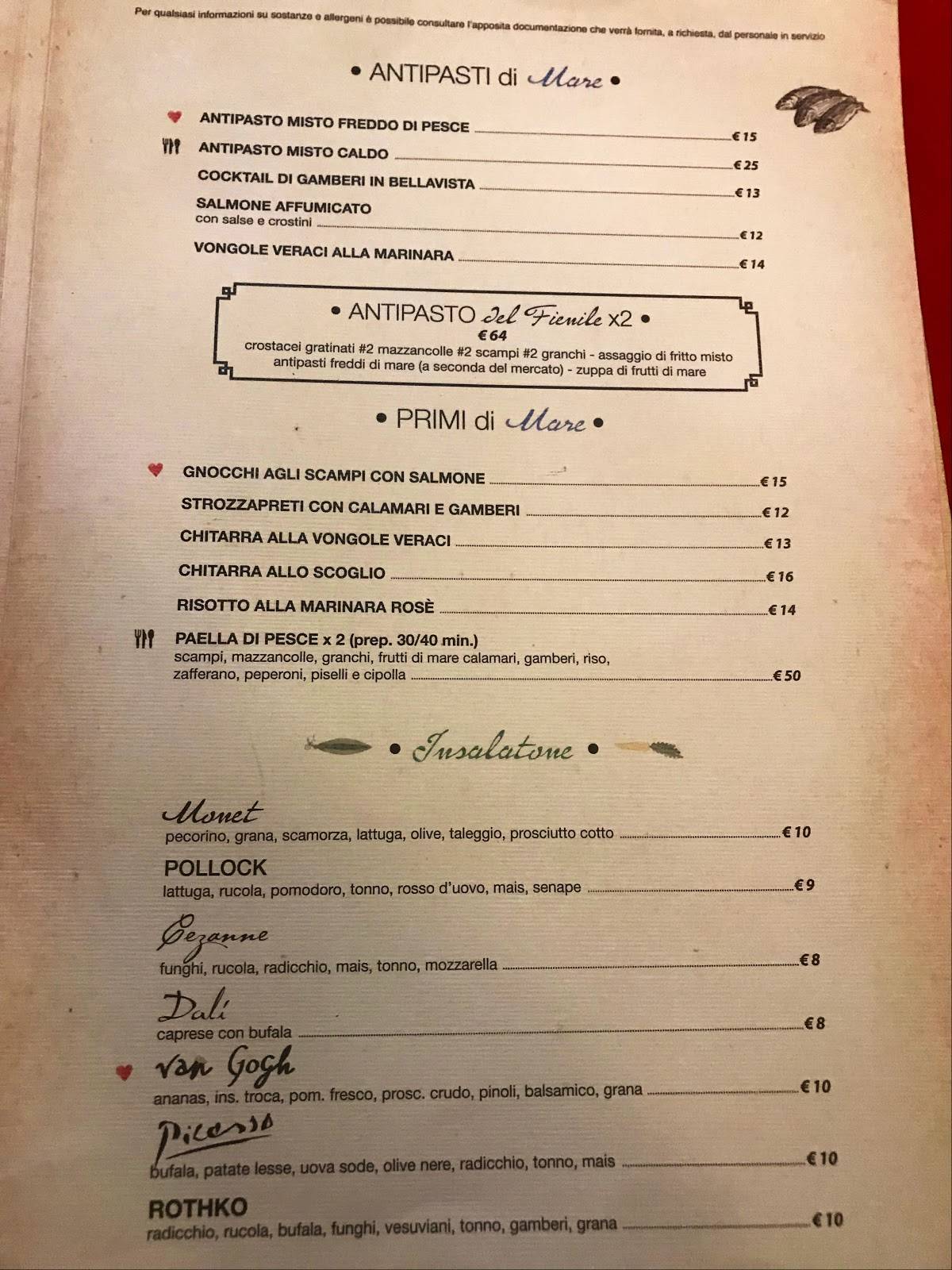 Menu di Ristorante Il Fienile 