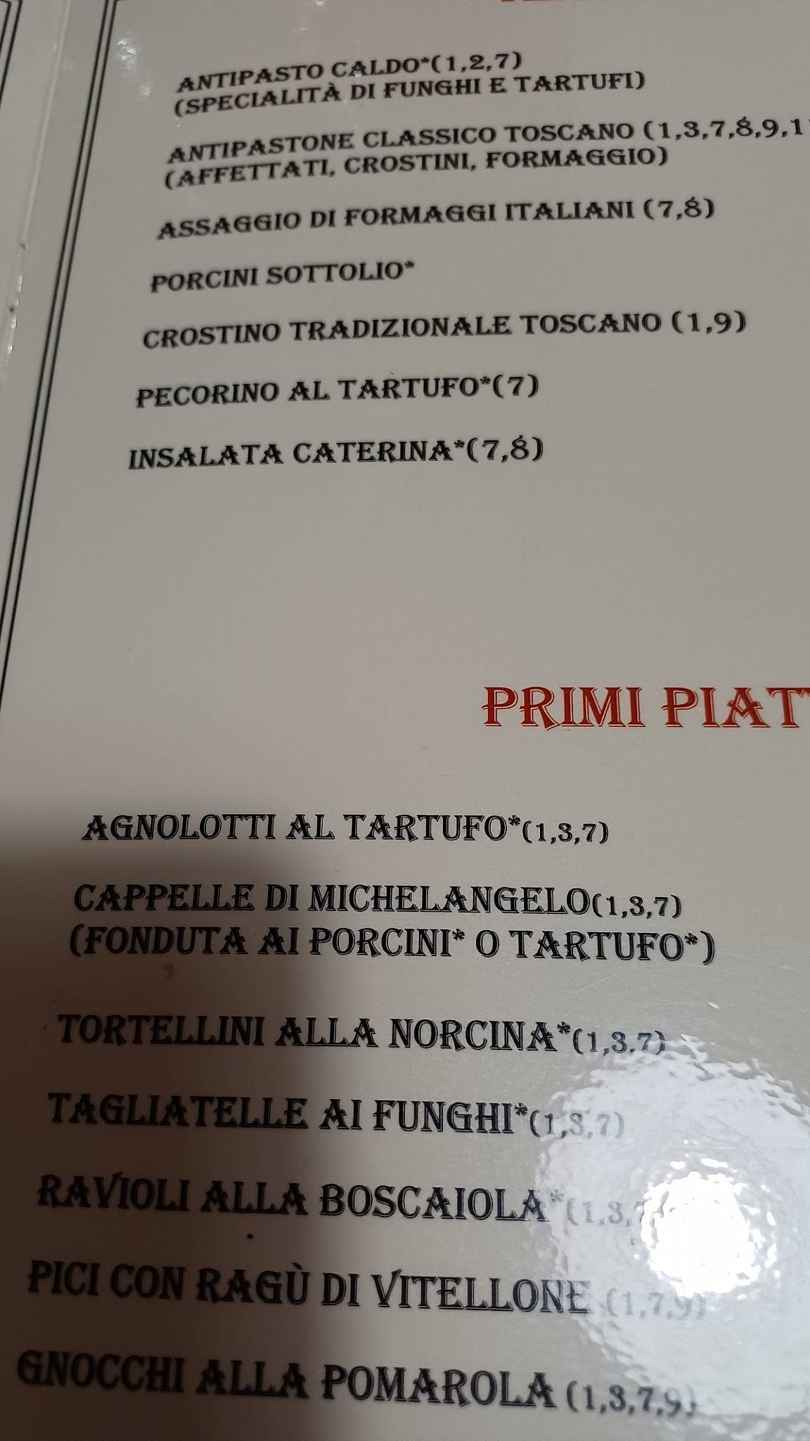 Menu di Ristorante Il Rifugio 