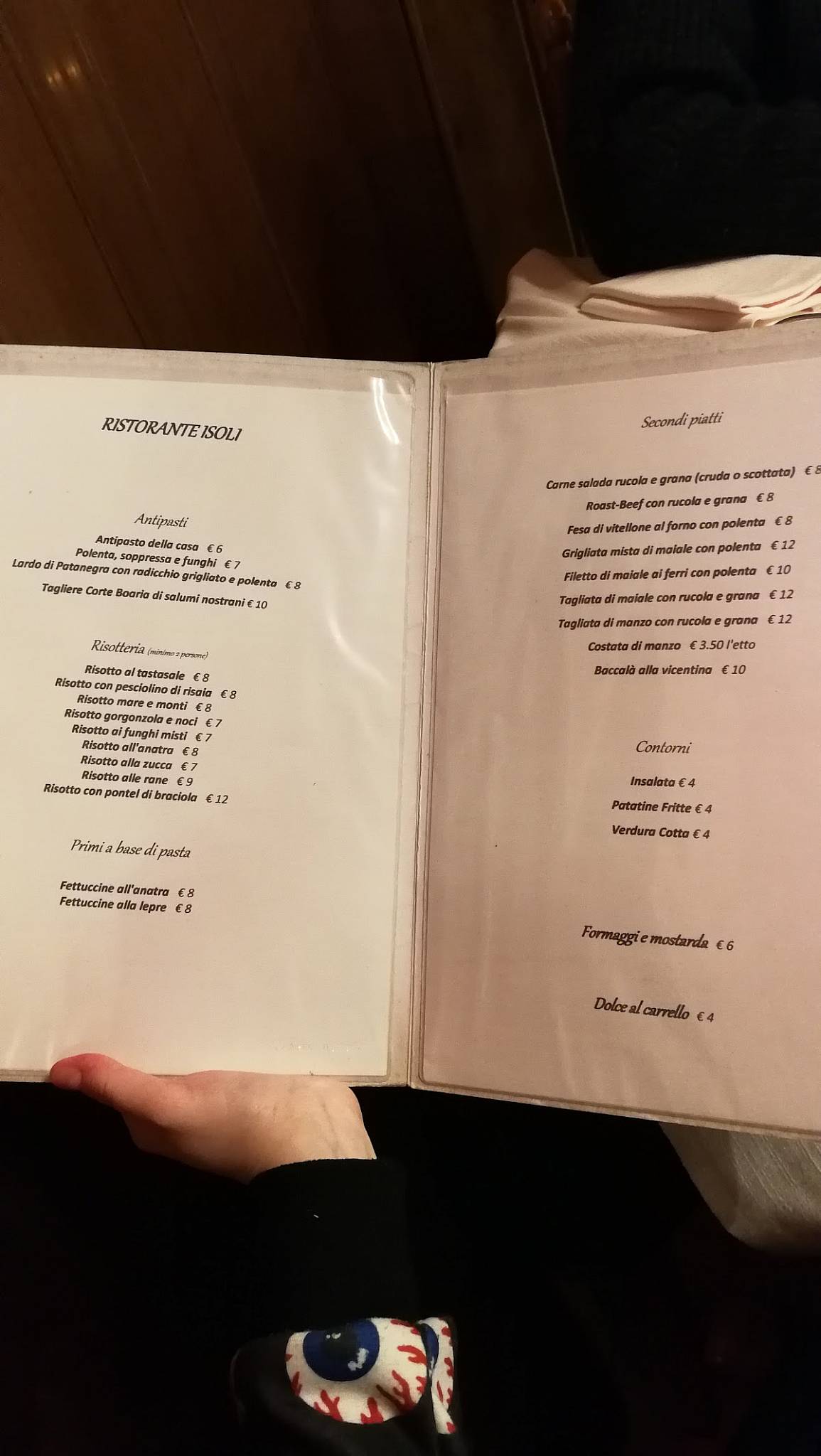 Menu di Ristorante Isoli dal 1896 