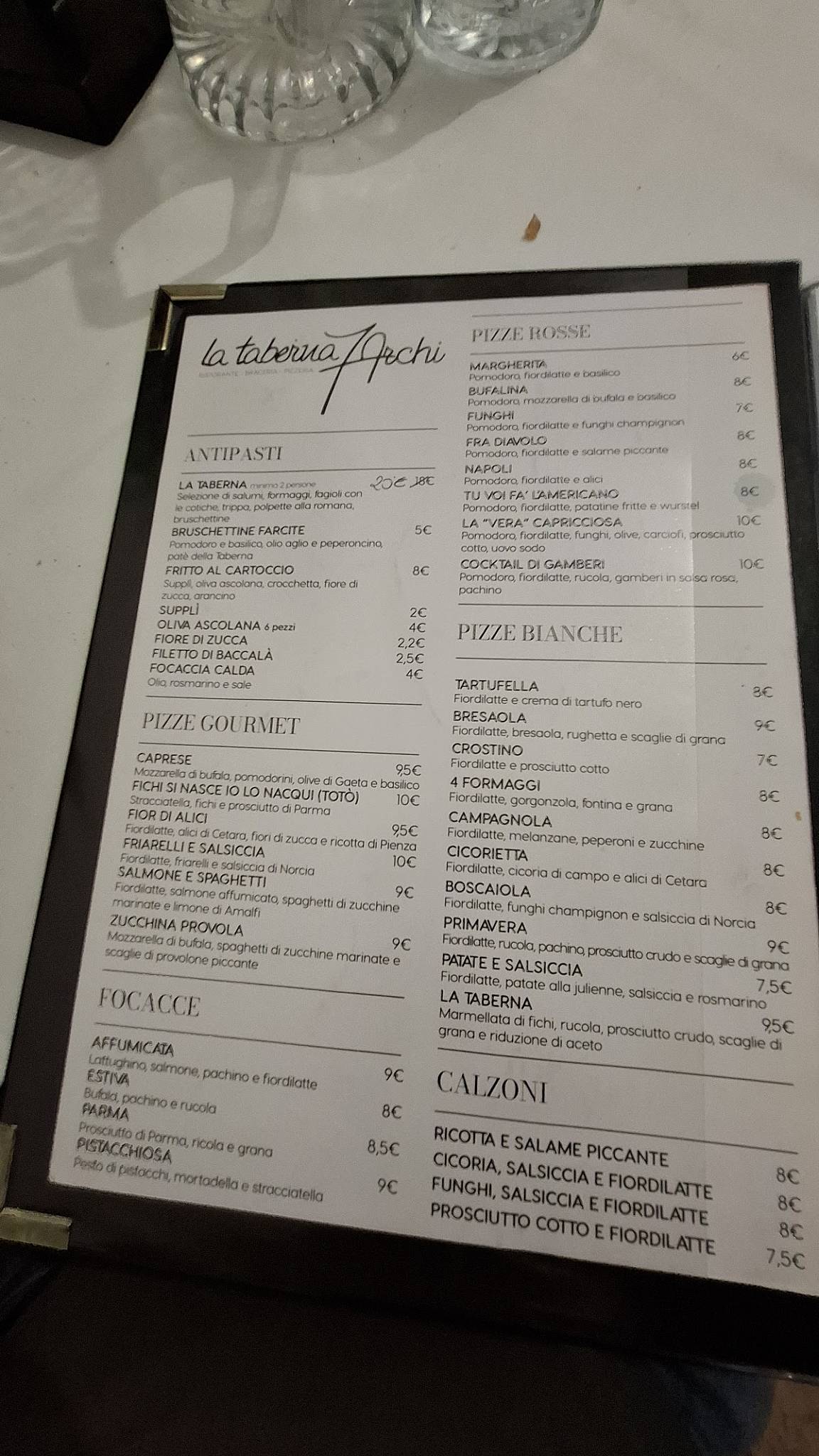 Menu di La Taberna 7 Archi (nuova Gestione) 