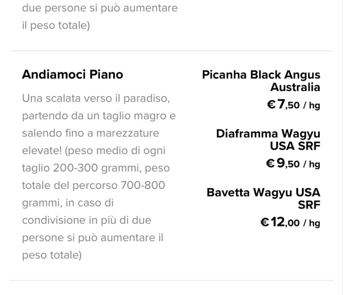 Menu di Macelleria M-eat 