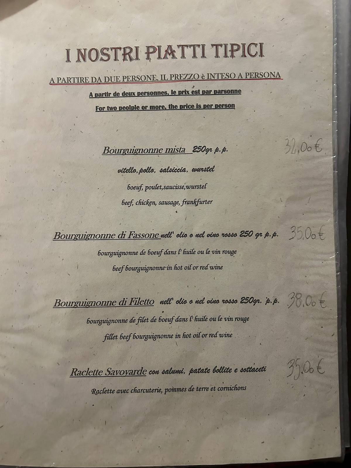 Menu di Ristorante Maitò 