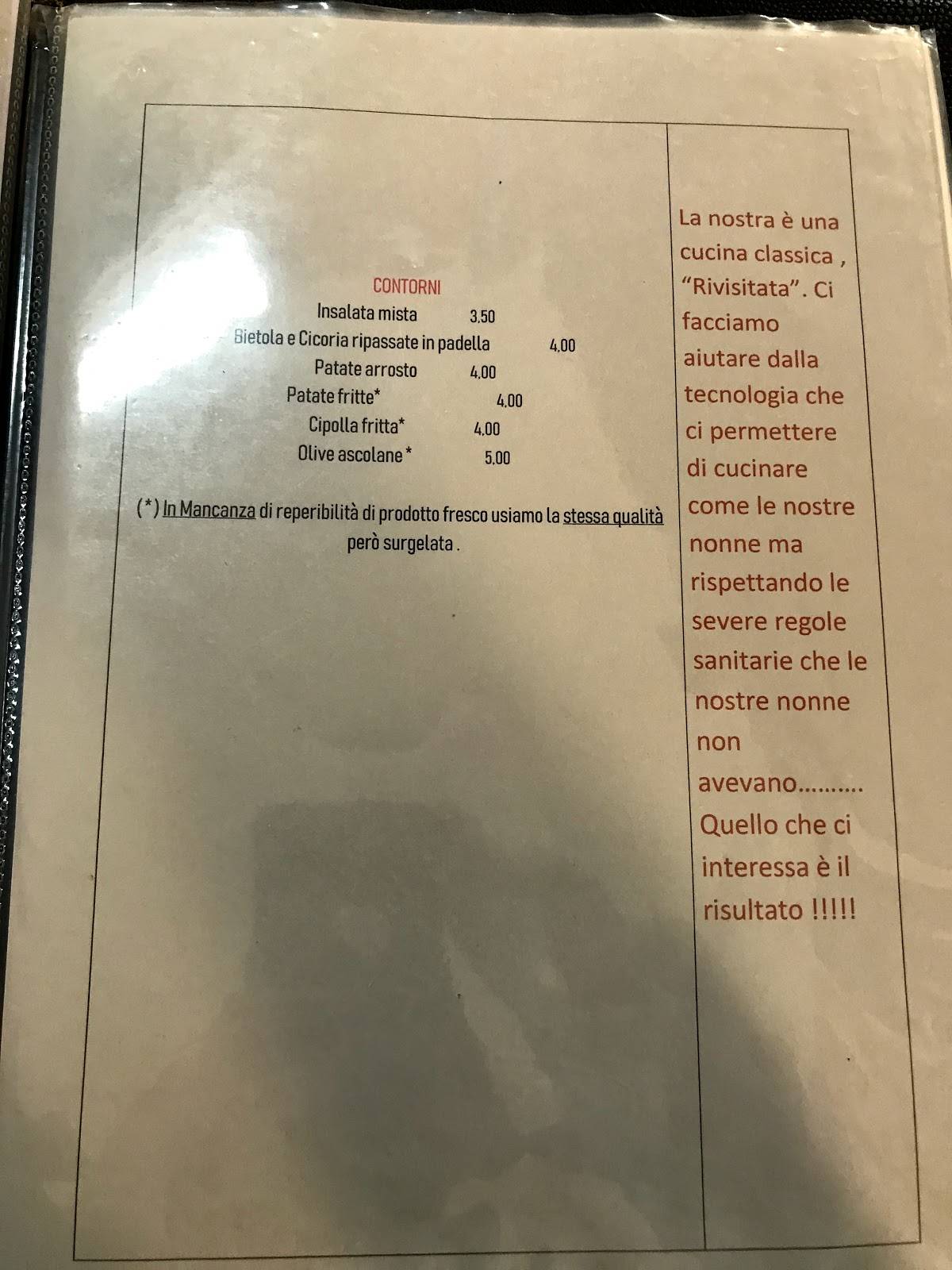Menu di Ristorante Pantalin 