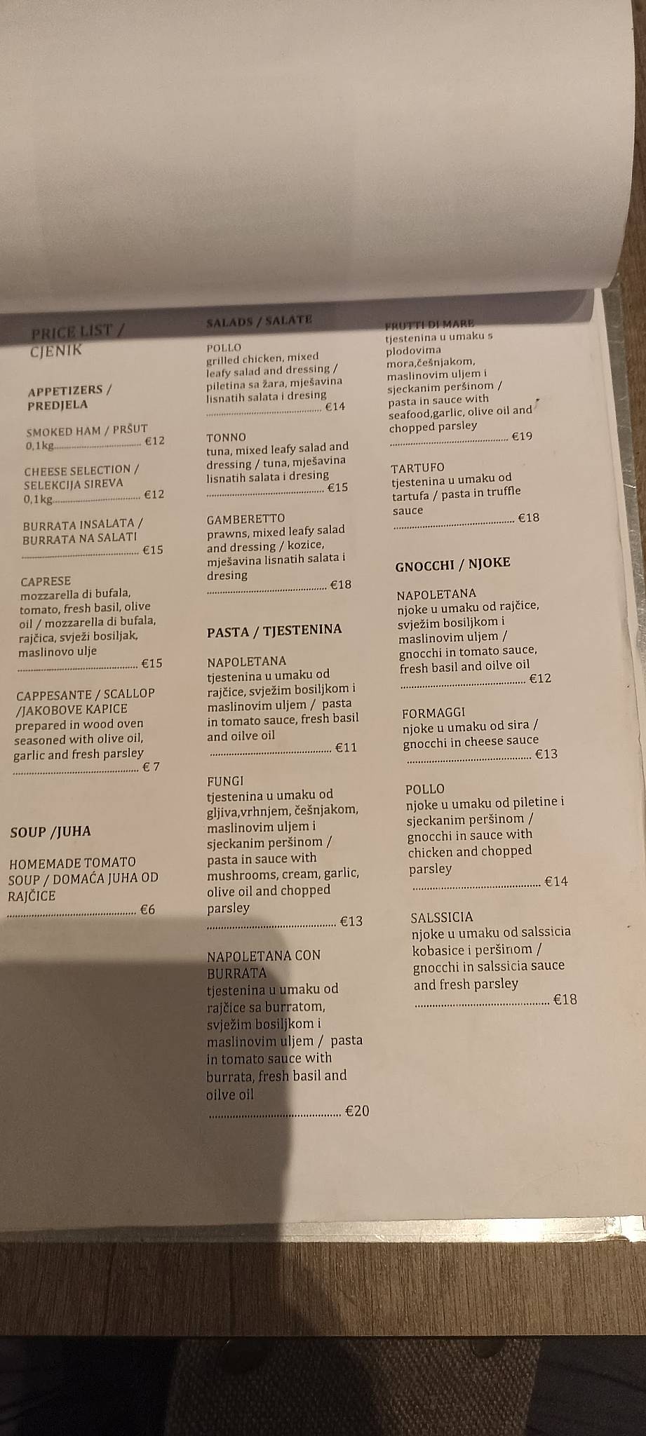 Menu di Ristorante Pizzeria Alfonso 