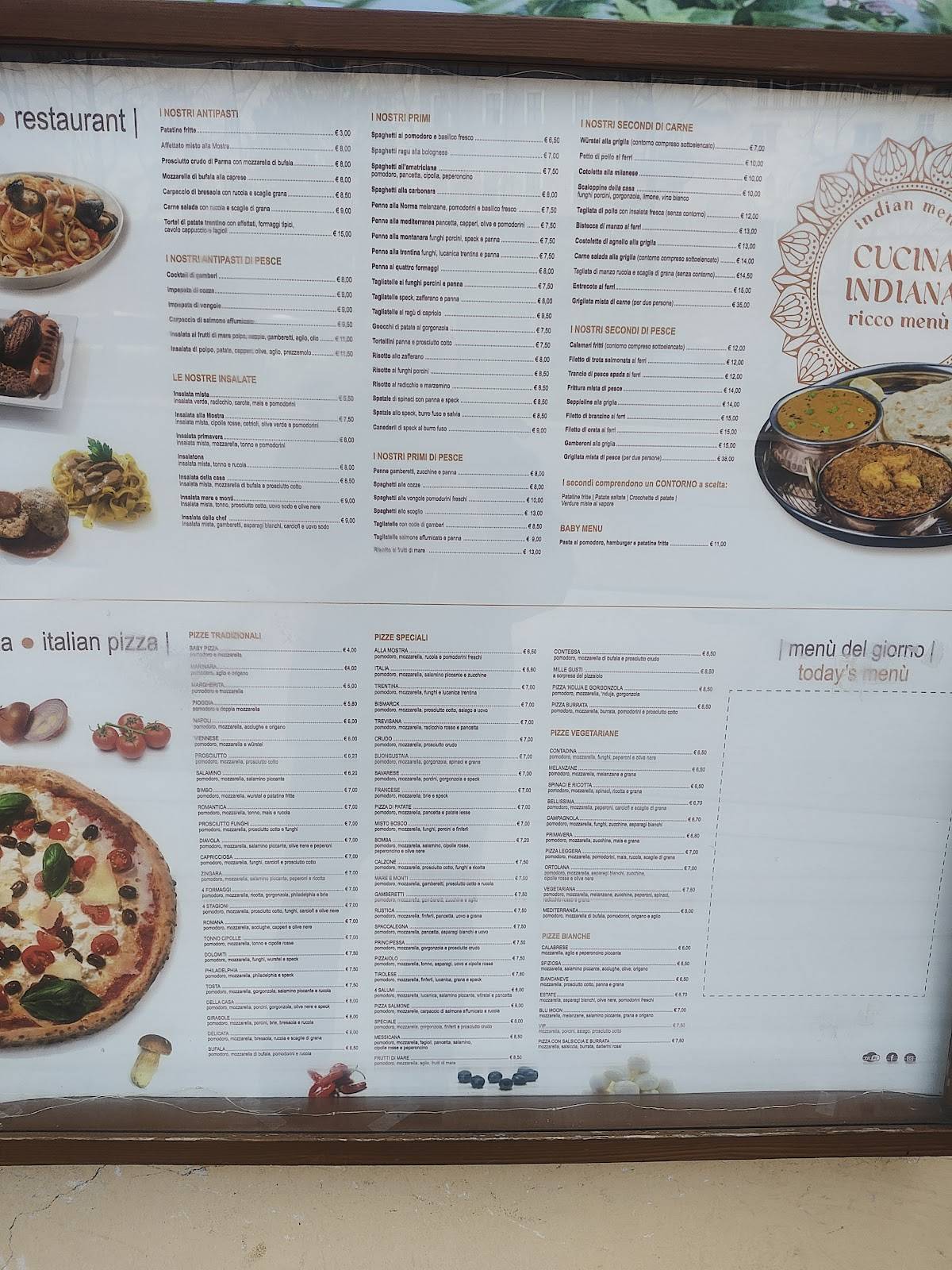 Menu di Pizzeria Ristorante alla Mostra 